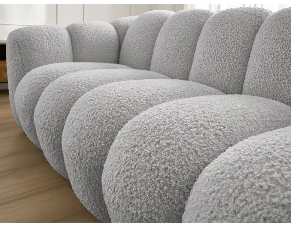 Svetlosivá pohovka z textílie buklé 232 cm Hippolyte – Bobochic Paris