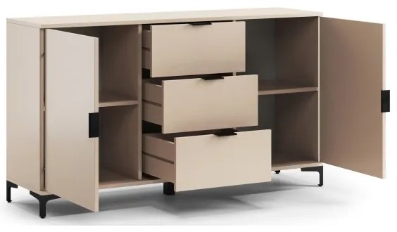 Komoda so zásuvkami a dvierkami LORA béžová