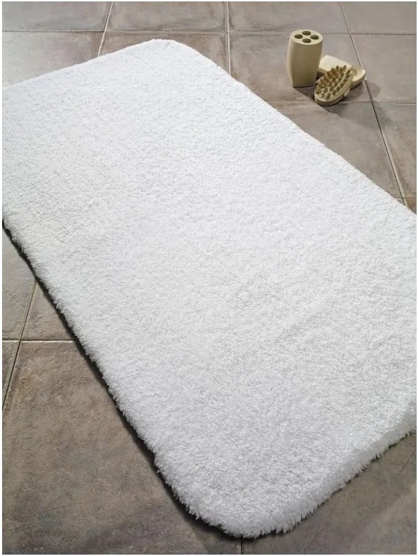 Biela predložka do kúpeľne Confetti Bathmats Organic 1500, 60 x 90 cm
