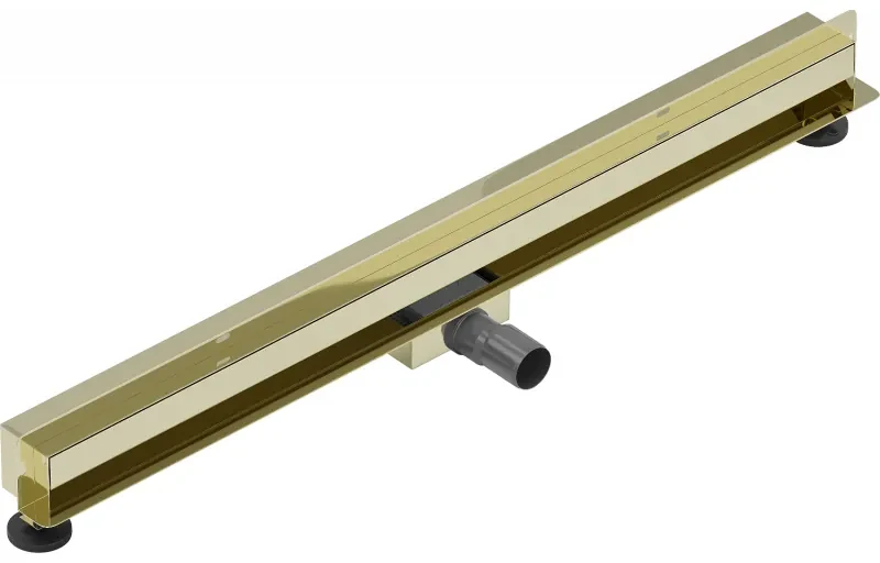 Mexen Flat nerezový sprchový žľab na stenu 80 cm vzor 2v1, zlatá, 1530080