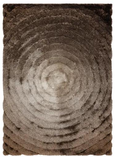 Moderný koberec FLIM 008-B7 shaggy, kruhy -hnedý