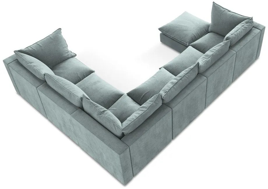 Modrá rohová pohovka (pravý roh/do tvaru "U") Manao – Makamii