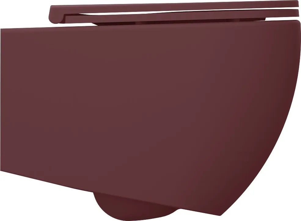 Isvea Isvea, INFINITY závesná WC misa, Rimless, 36,5x53cm, Matná maroon Red, 10NF02005-2R