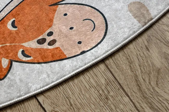 Detský koberec protišmykový BAMBINO 61570 krémový / zelený kruh