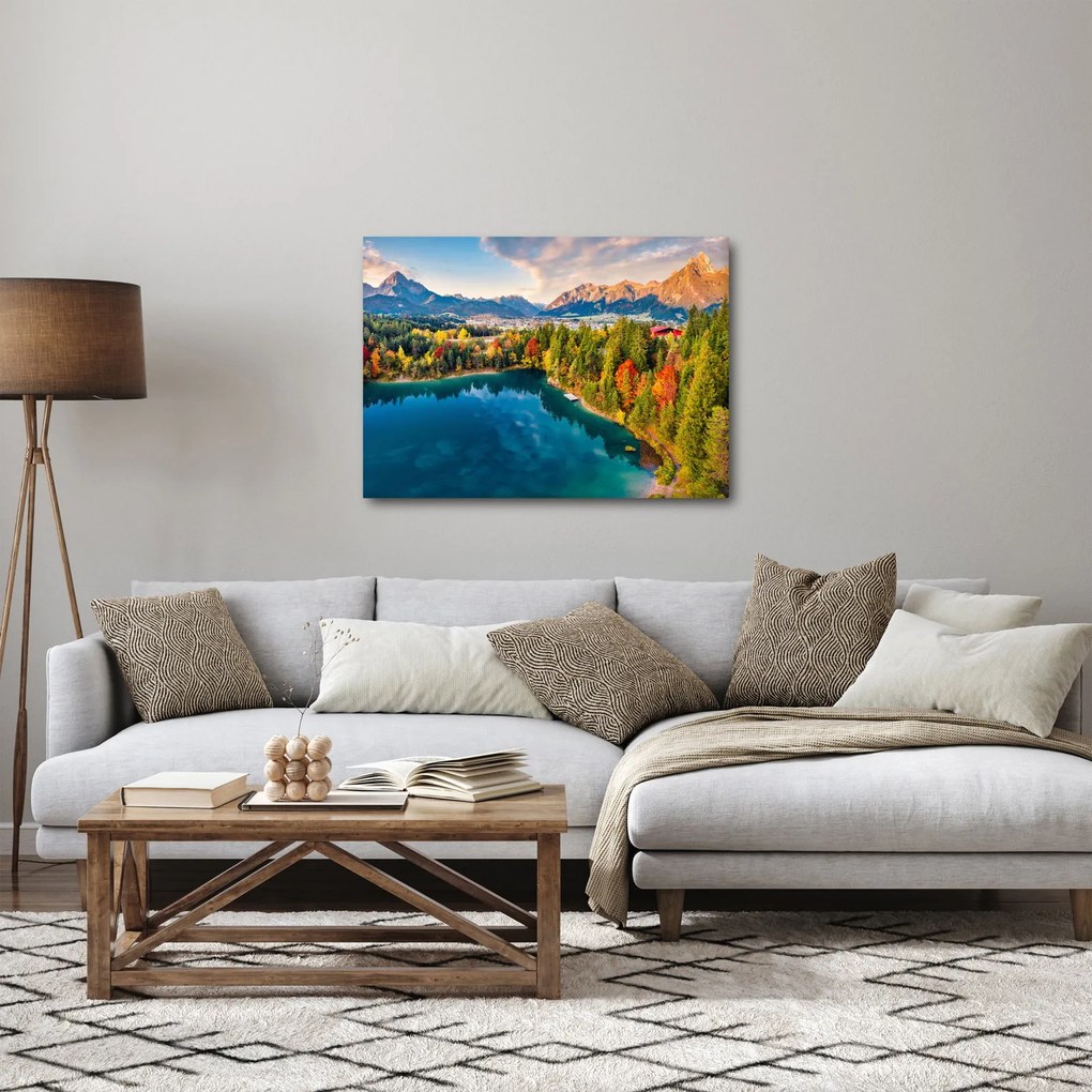 Obraz - Jazero Urisee, Rakúsko (70x50 cm)