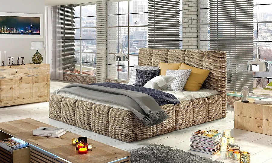 Čalúnená posteľ s úložným priestorom Hedvika 140 x 200 cm