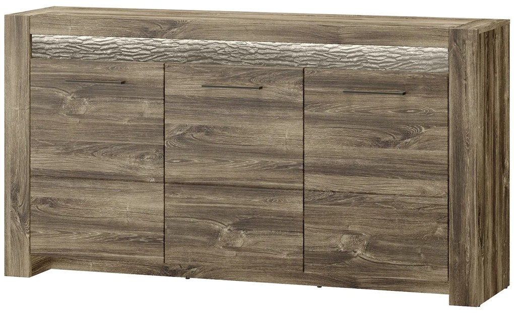 Komoda Belveder 45 158 cm s LED osvetlením dub Stirling