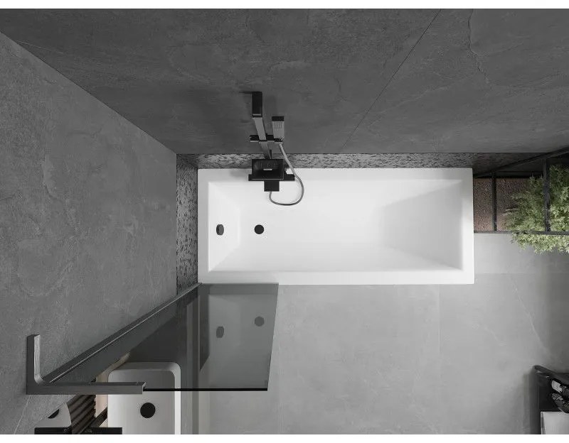 Mexen Next L, 1-krídlová vaňová zástena 50 x 150 cm, 6mm šedé sklo, grafitový profil, 895-050-000-03-40-66