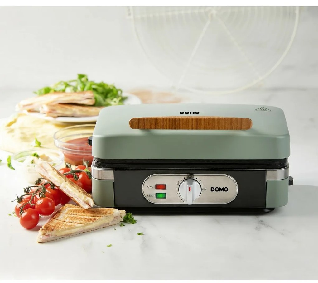 DOMO DO9276C sendvičovač 3 v 1, matná zelená