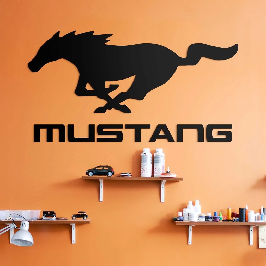 DUBLEZ | Drevený znak auta - Logo Mustang | Obraz