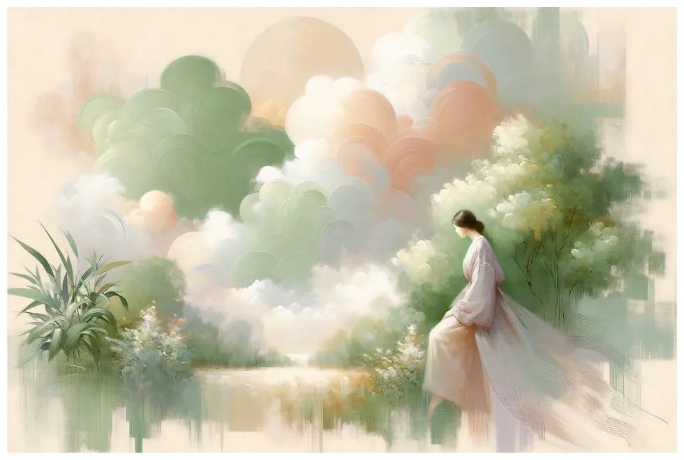 Obraz žena v romantickej krajine