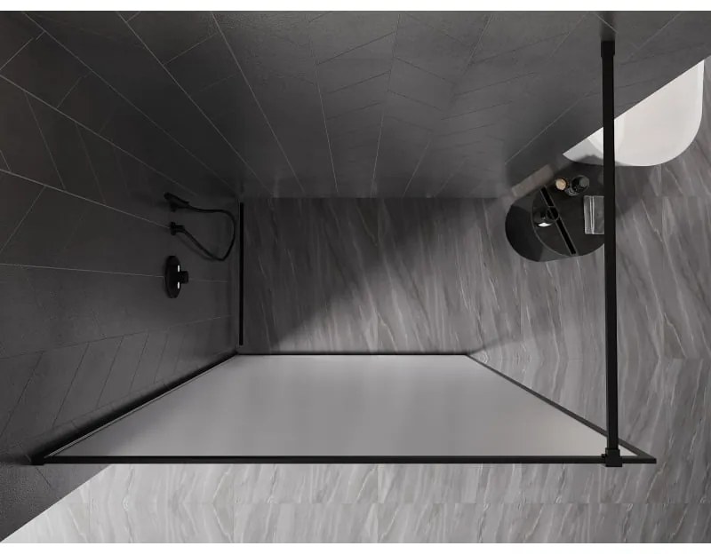 Mexen Kioto-XF, sprchová zástena s rámom 120 x 202 cm, 10mm sklo námraza, čierny profil, 800-120-104-70-30-X