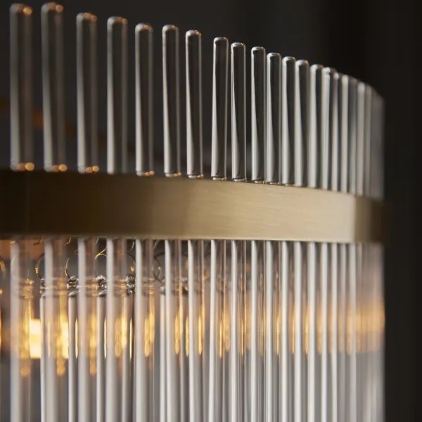 Endon 112574 - Luster na reťazi MARIETTA GRAND 7xE14/7W/230V mosadz/číre