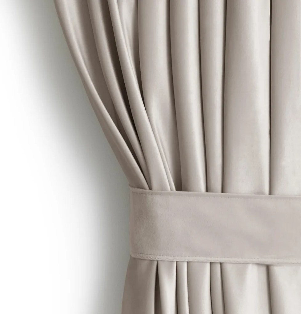 Záves s multifunkčnou páskou AmeliaHome Velvet pieskovo béžový