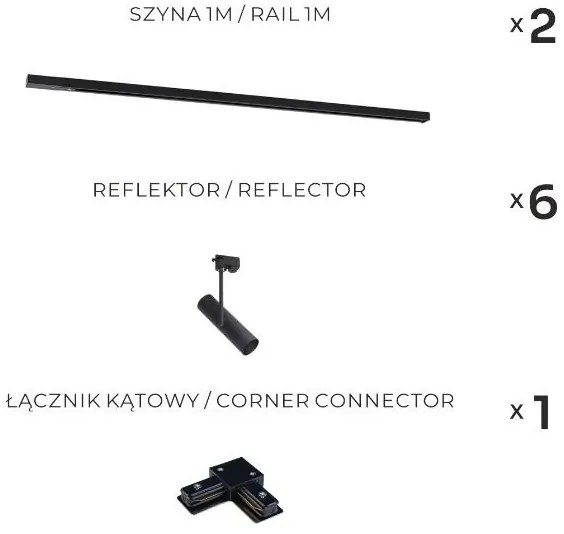 Zuma Line 3569 - Bodové svietidlo do lištového systému LISA 6xGU10/35W/230V čierne