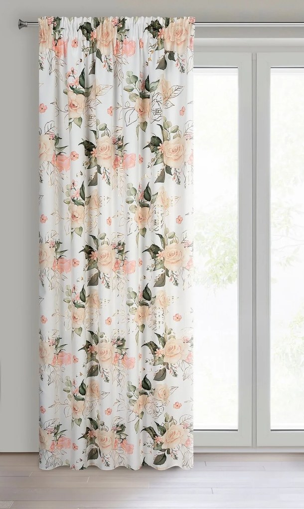 ZÁVES NA PÁSKE ROSE 135X270 CM VZOROVANÁ