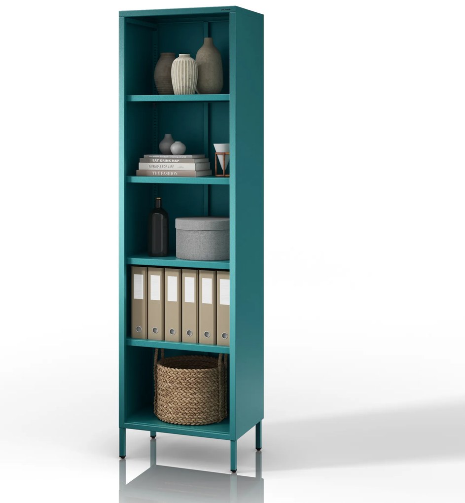 Knižnica do obývačky MARIO, 500 x 1800 x 350 mm, Modern: morská farba