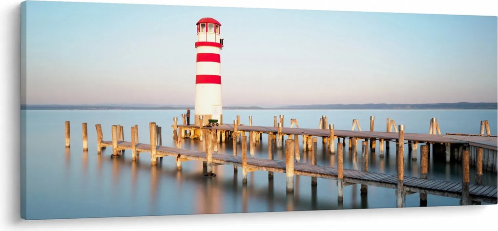 Obraz majáku za úsvitu (120x50 cm)