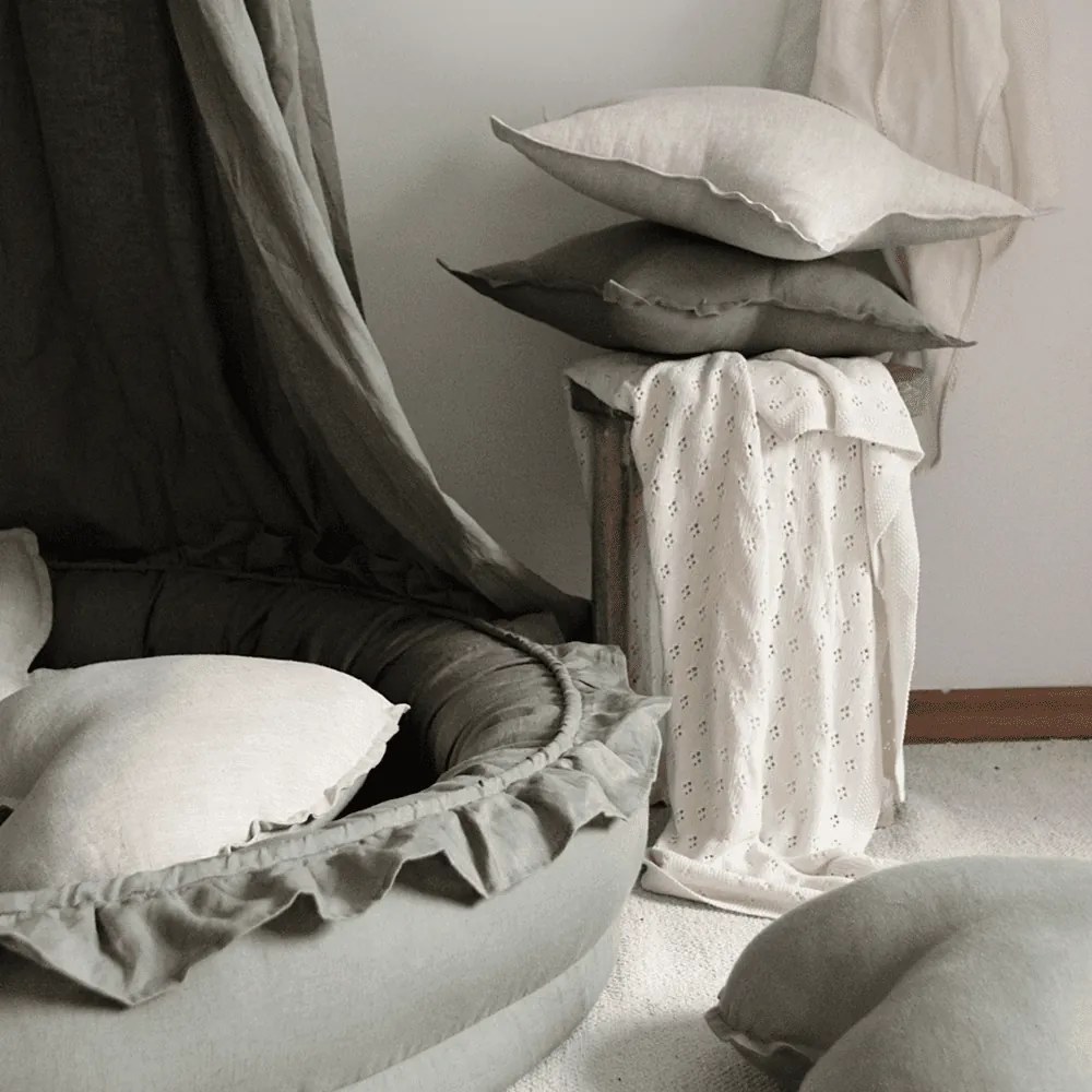 Ľanový vankúš hviezda prírodná 50 cm