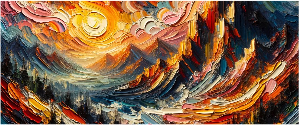 Obraz - Hory zalité slnkom (120x50 cm)