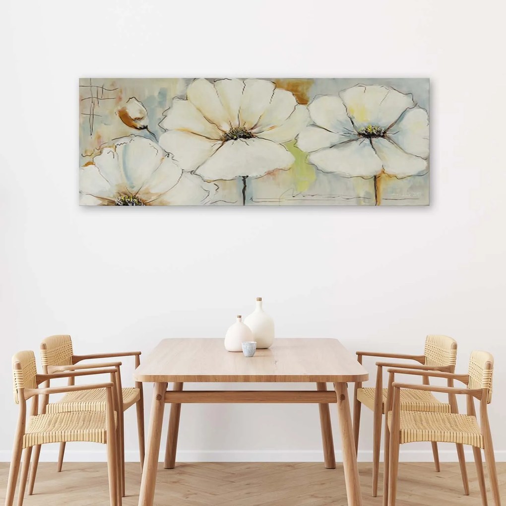 Gario Obraz na plátne Tri kvety a púčik Rozmery: 150 x 50 cm