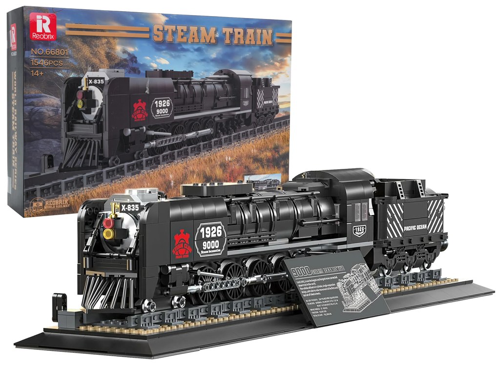 Sada stavebných kociek retro lokomotívy, 1546 dielikov