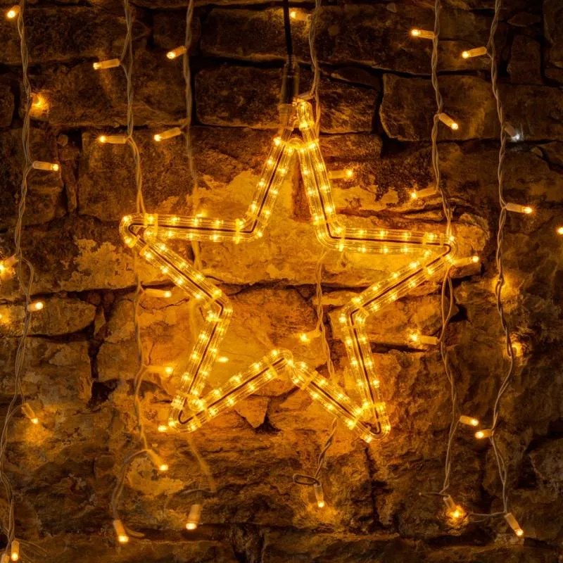 DECOLED LED světelná hvězda I, závěsná, pr. 74 cm, teple bílá