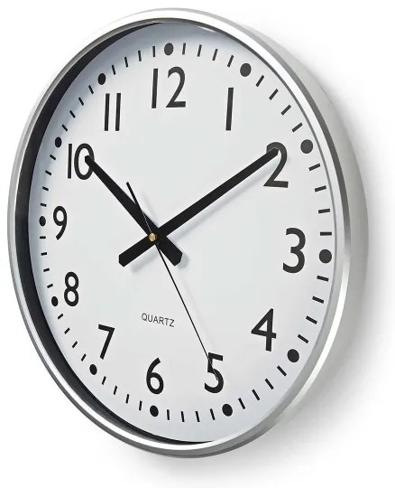 Nedis CLWA016PC38AL - Nástenné hodiny pr. 38 cm 1xAA biela