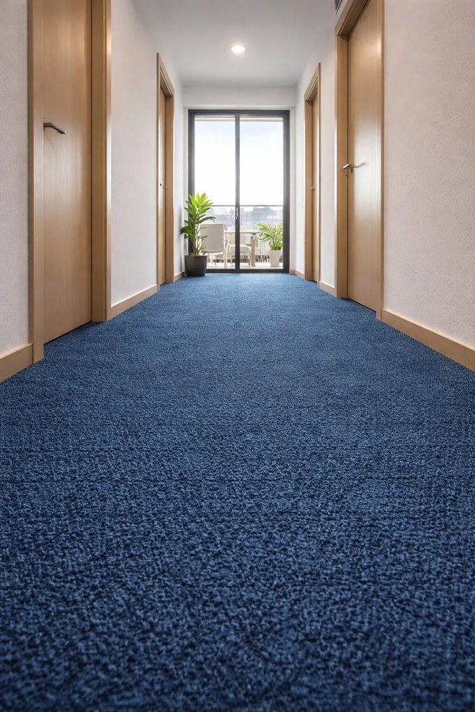 Koberec metráž Primavera 507, na mieru, šíře 4m, modrá, resine, chodba / predsieň, Beaulieu International Group