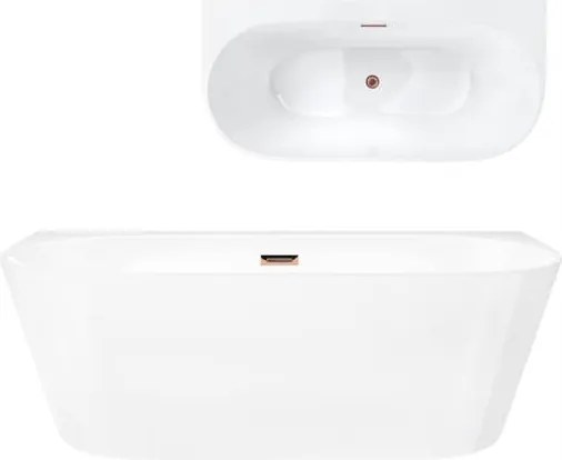 Voľne stojaca stenová vaňa Corsan Mono 170 x 80, široký okraj, meď