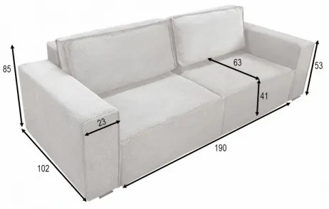 Rozkladacia trojmiestná pohovka s úložným priestorom RONDA béžová