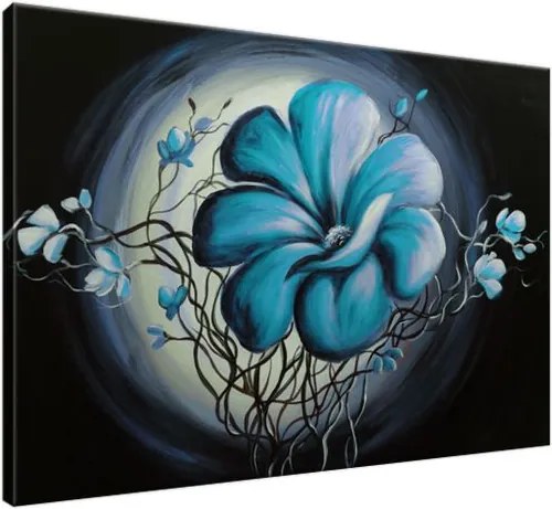 Ručne maľovaný obraz Modrá živá krása 100x70cm RM2448A_1Z