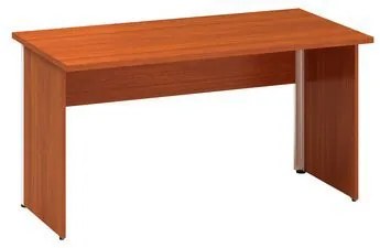 Kancelársky stôl Alfa 100 so sivým podnožím, 140 x 70 x 73,5 cm, rovné vyhotovenie, dezén čerešňa