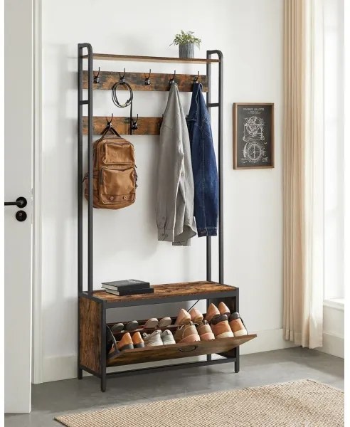 Stojanový vešiak NAVOR hnedá/čierna