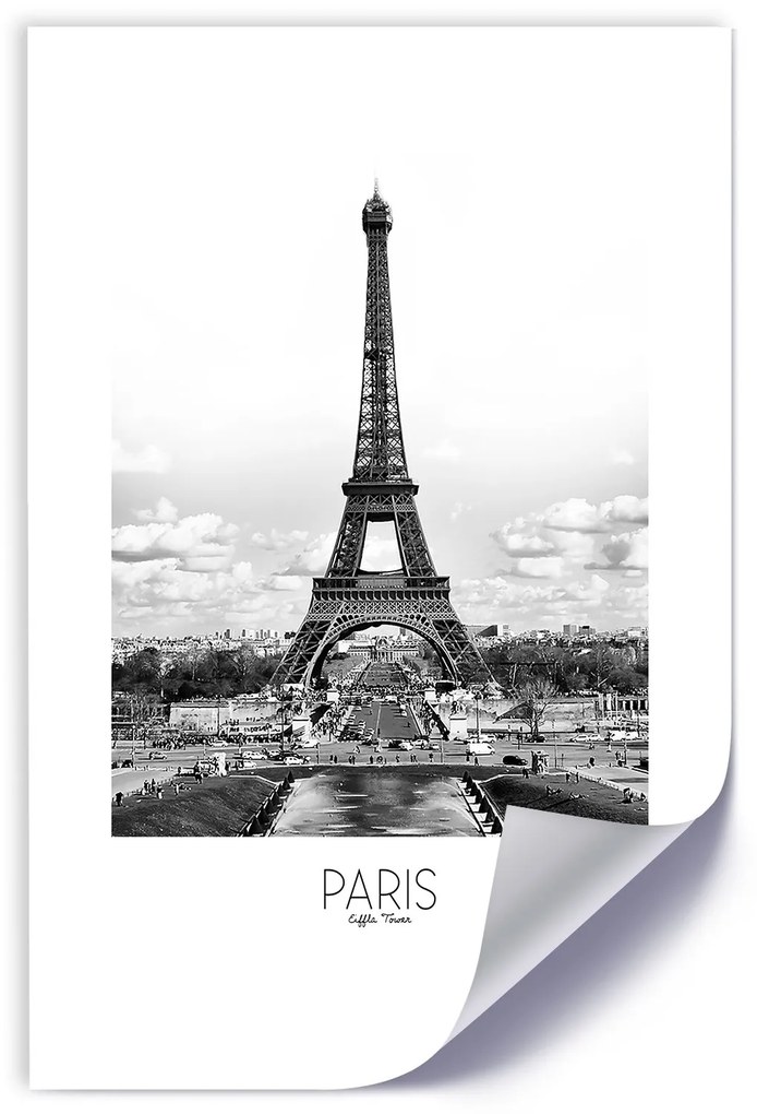 Gario Plagát Ikonická Eiffelova veža Farba rámu: Bez rámu, Rozmery: 20 x 30 cm