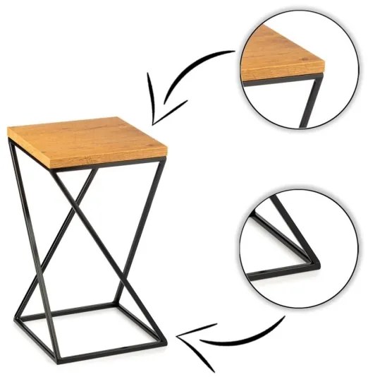 Stojan na kvety LOFT 40x24 cm čierna/hnedá