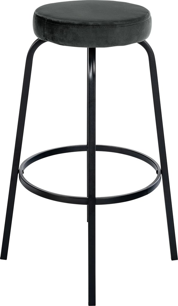 Barová stolička Kamari zamat - tmavo šedá