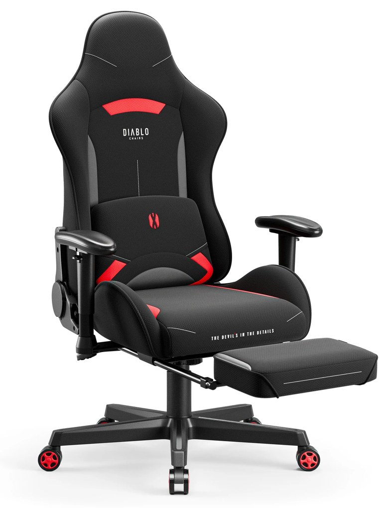 Čierna a červená otočná herná stolička Diablo X-Starter
