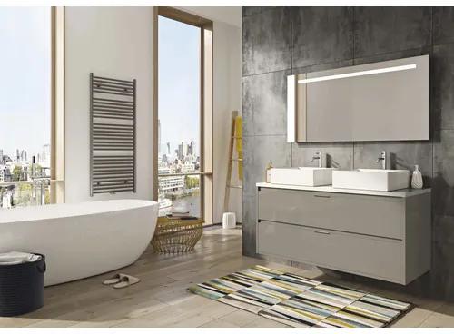 Kúpeľňová skrinka pod umývadlo Sanox Porto farba čela okruhliakovosivá ŠxVxH 120 x 59 x 50 cm umývadlová doska biela matná