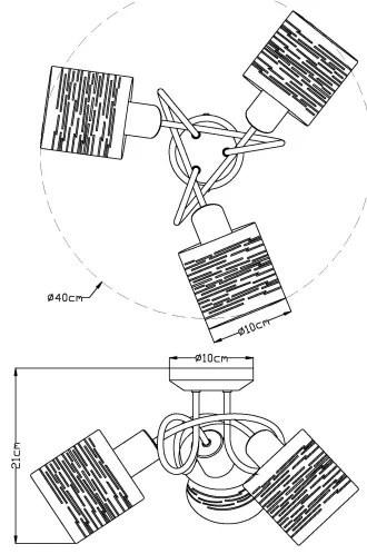 Globo 15342-3D - Prisadený luster TUNNO 3xE14/15W/230V