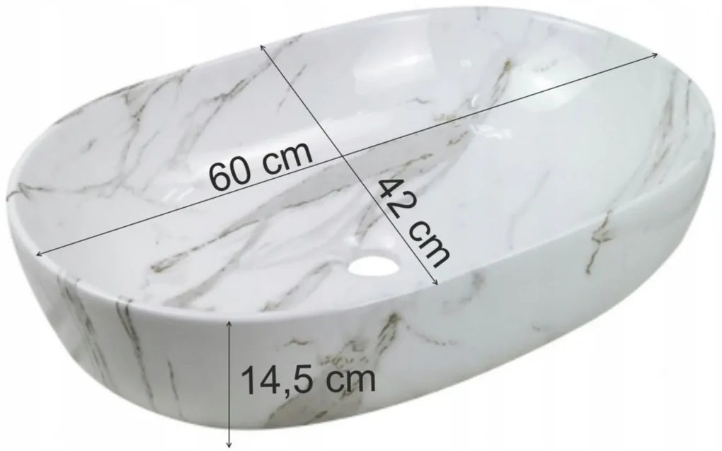 Invena Korfu, umývadlo na dosku 60x42x14,5 cm, imitácia kameňa, INV-CE-34-701-C