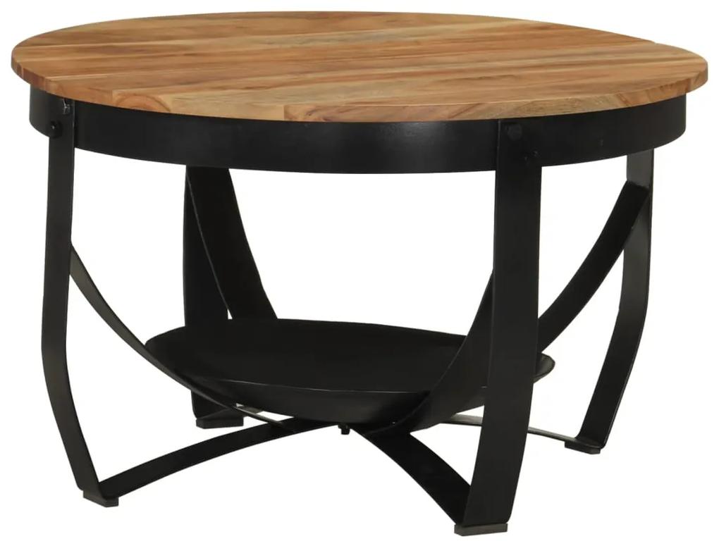 Konferenčný stolík Ø68x43 cm akáciový masív a železo 351673