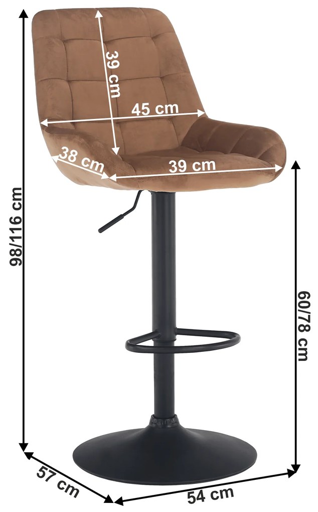 Barová stolička Chelsey (hnedá + čierna). Vlastná spoľahlivá doprava až k Vám domov. 1034245