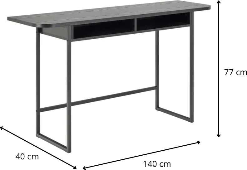 Konzolový stolík Darlington 140 cm čierny dub