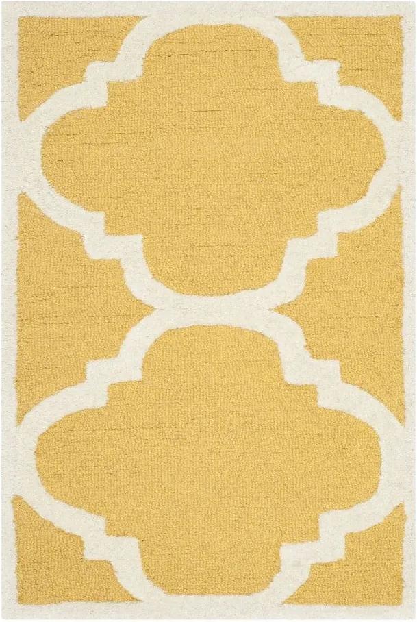 Žltý vlnený koberec Safavieh Clark, 60 × 91 cm