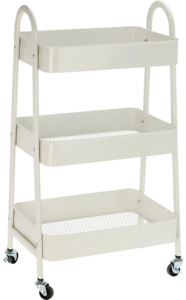Storage Solutions Kuchynský kovový vozík 3 poschodia 44 x 31,5 x 79,5 cm, biela
