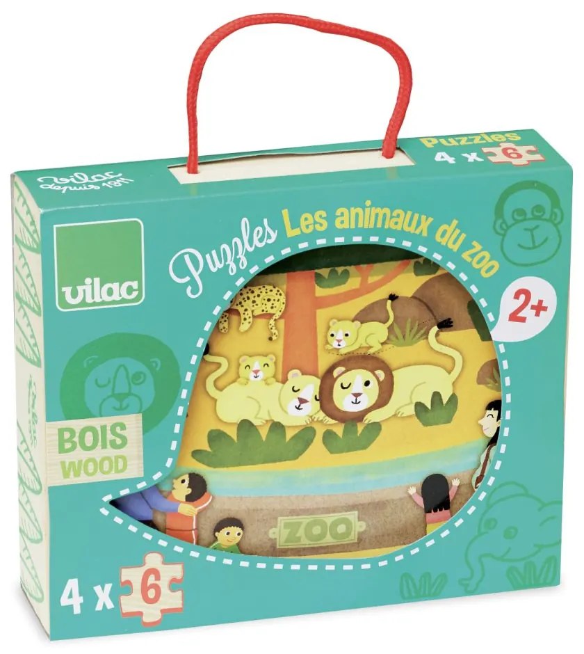 Vilac Drevené puzzle zoo