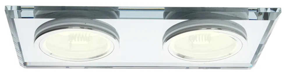 Ecolamp Podhľadové svietidlo Glass Square II, 1x sklenené/strieborné kovové tienidlo, s