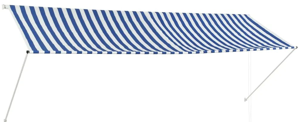 vidaXL Zaťahovacia markíza 350x150 cm modro-biela