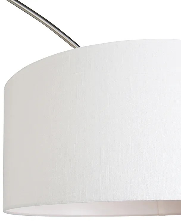 Oblúková lampa oceľový tienidlo z látky biele 50/50/25 nastaviteľná - XXL